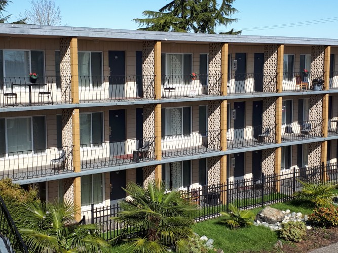 Balcony outside rooms